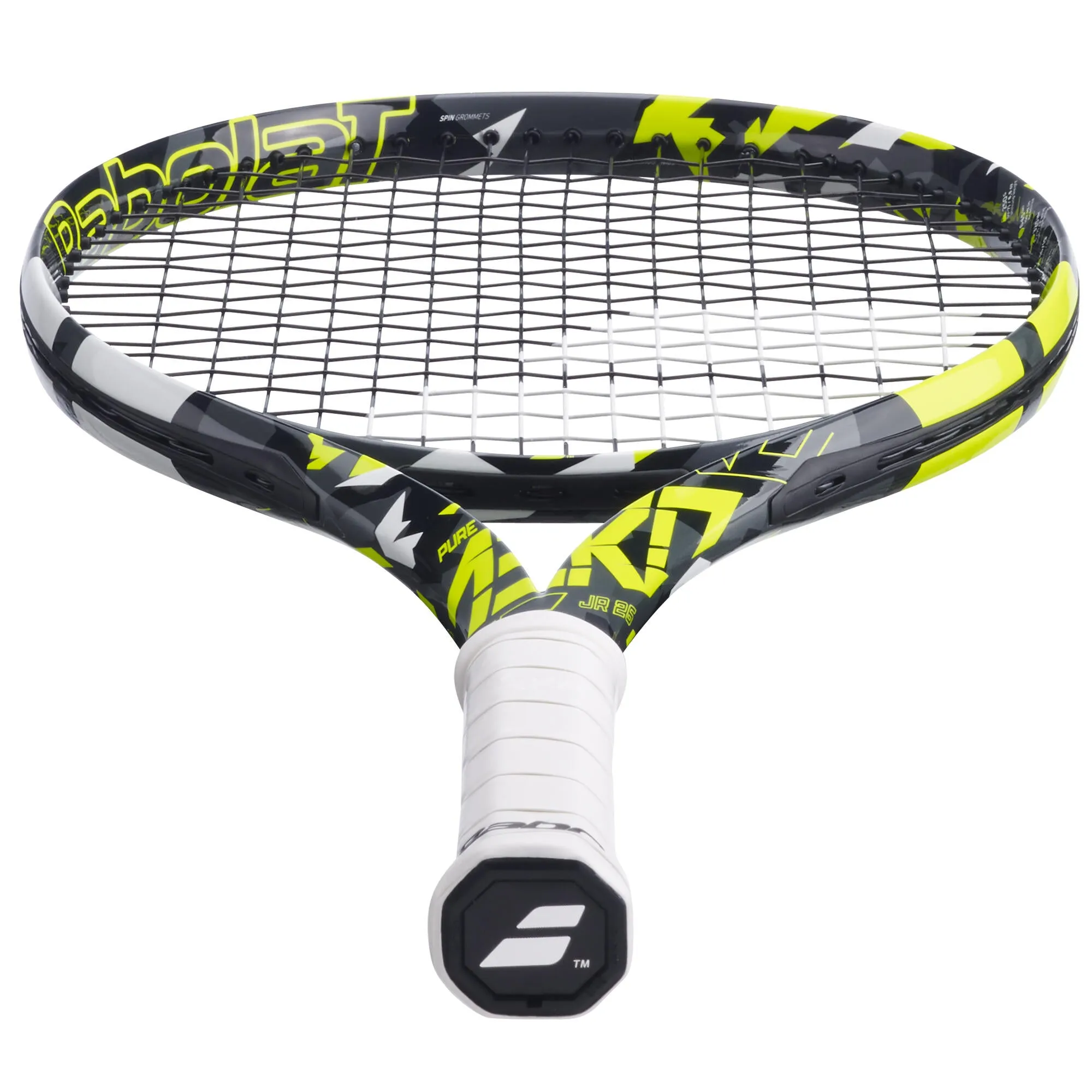 Children's tennis racket Pure Aero 26 inches, black/yellow BABOLAT