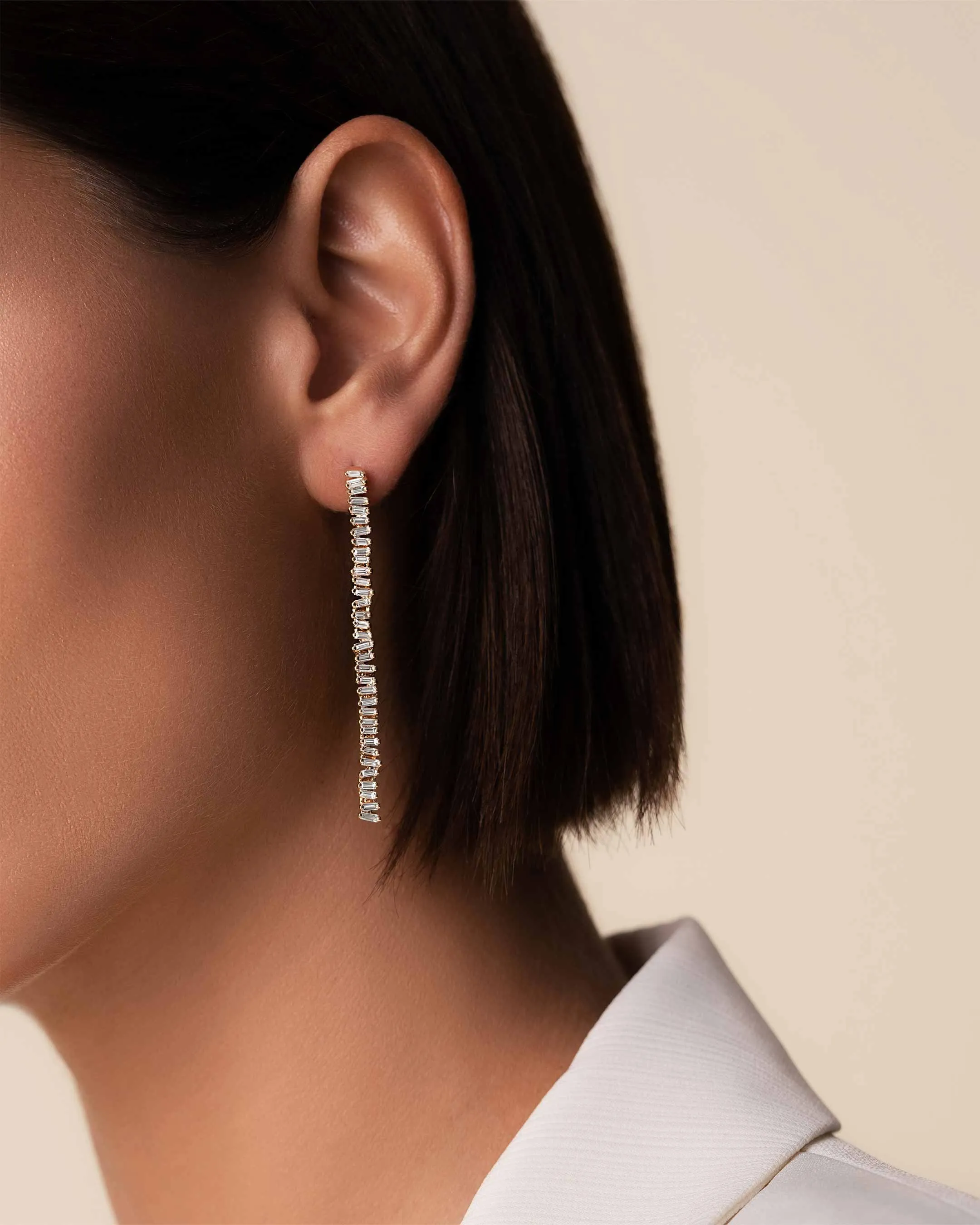 Classic Diamond Milli Tennis Drop Earrings