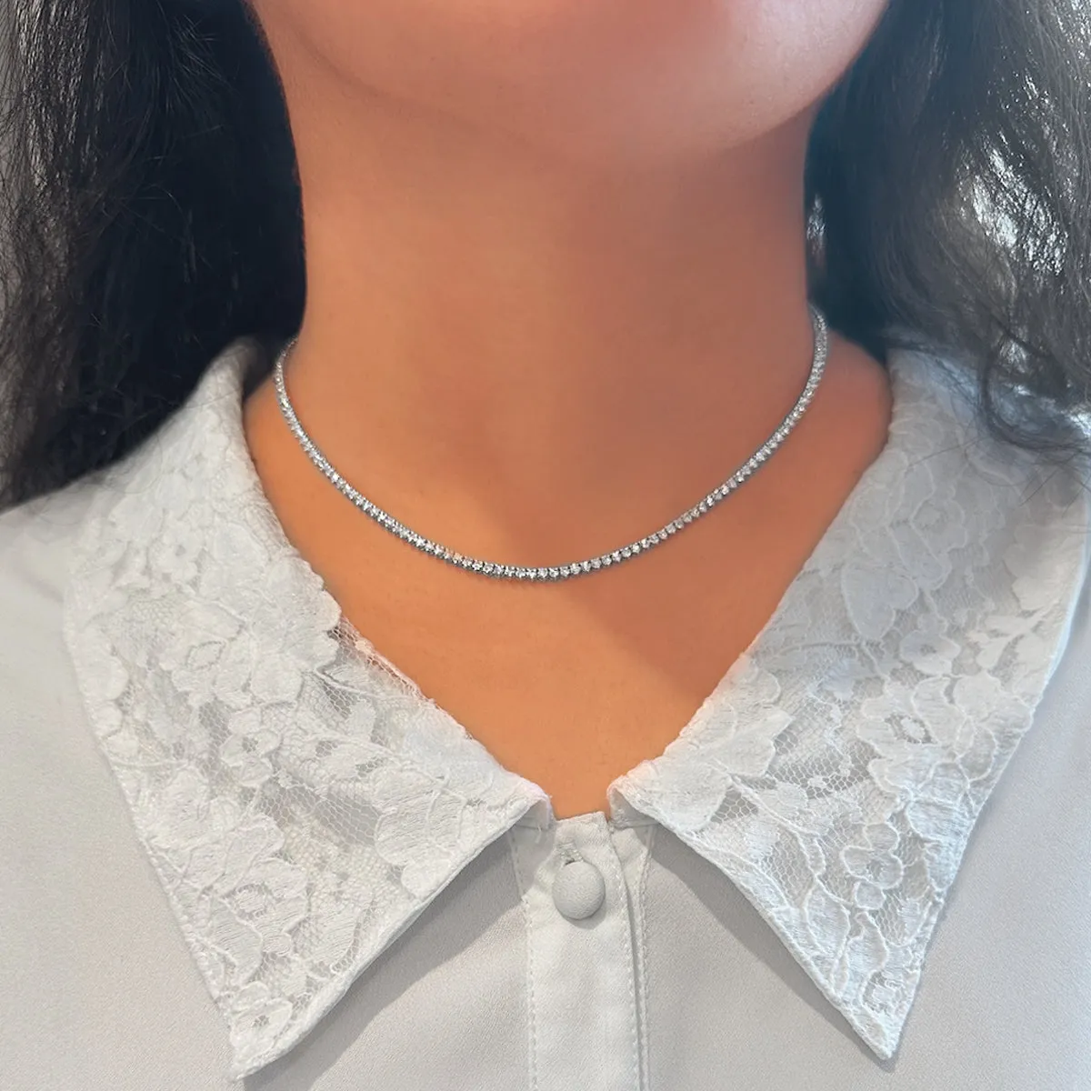 Classic Diamond Tennis Necklace  - 3 Carats