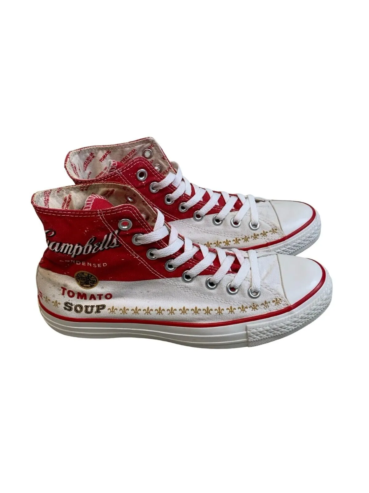 CONVERSE CHUCK TAYLOR HI X ANDY WARHOL CAMPBELL'S TOMATO SOUP SIZE UK 7