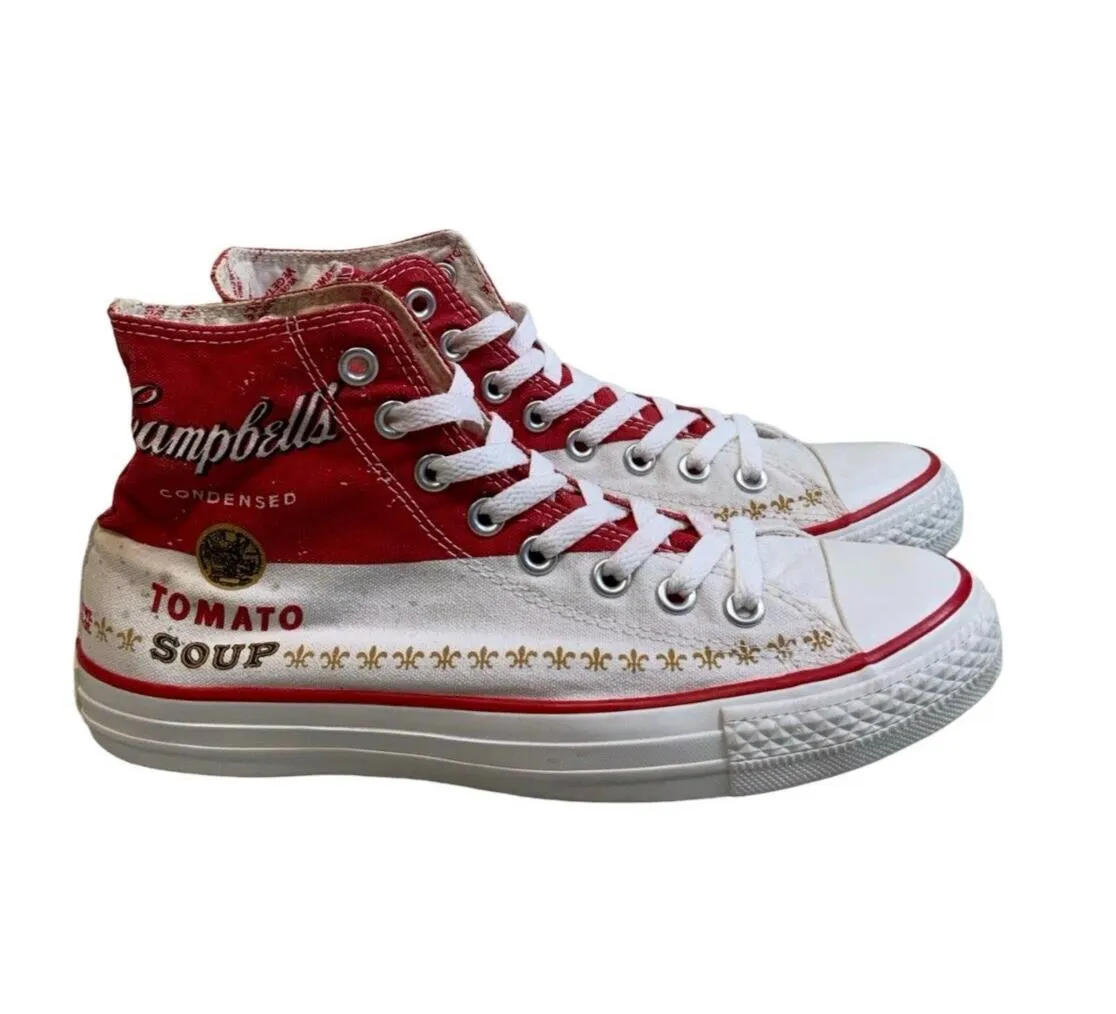 CONVERSE CHUCK TAYLOR HI X ANDY WARHOL CAMPBELL'S TOMATO SOUP SIZE UK 7