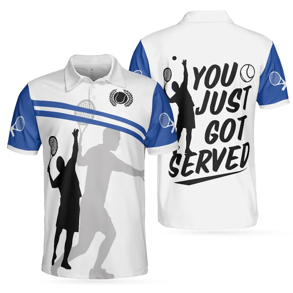 Coolspod Tennis You Just Got Served All Over Printed 3D Polo Shirt, Perfect Gift for Tennis Lovers