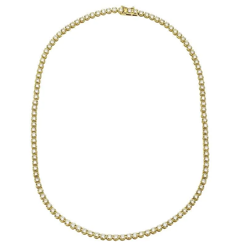 Crown Prong Diamond Tennis Necklace