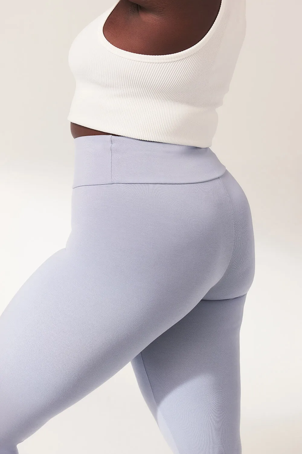 Curve Lightweight Everyday High Waisted Leggings - Powder Blue