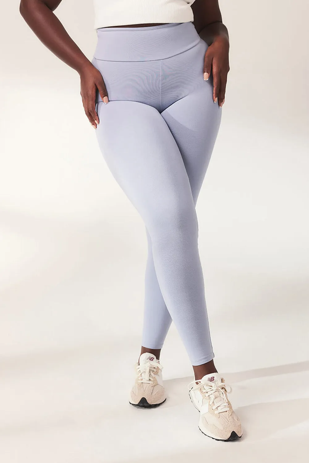 Curve Lightweight Everyday High Waisted Leggings - Powder Blue