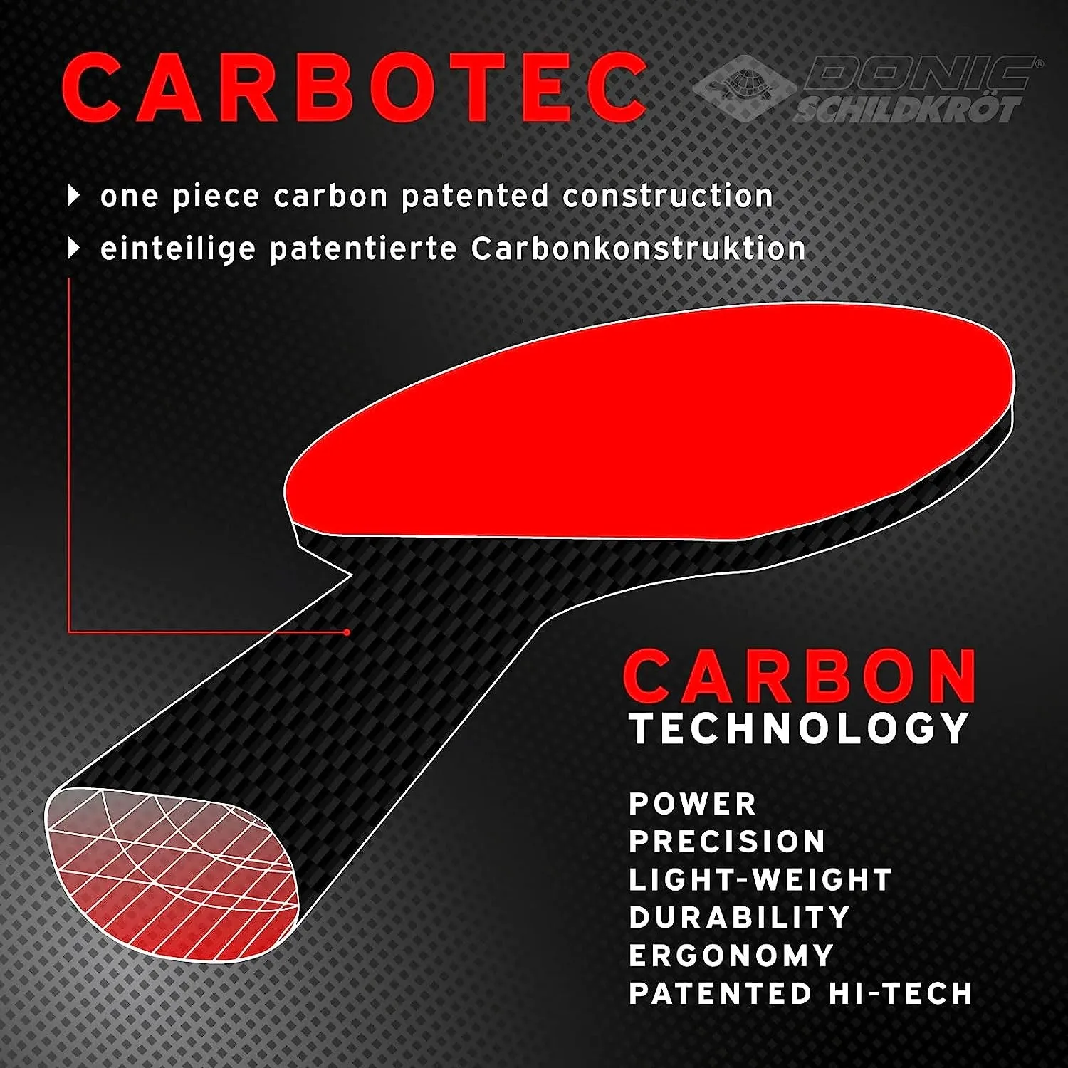 Donic Carbotec 7000 Table Tennis Bat with Cover