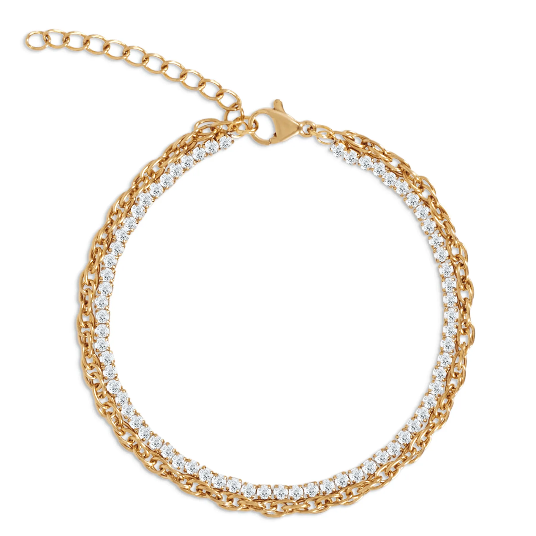 Ellie Vail - Marten Double Chain Tennis Bracelet