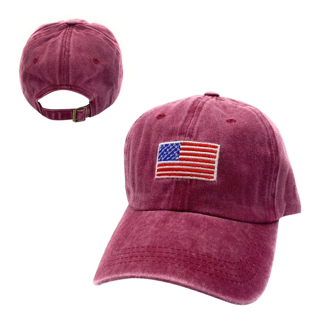 Empire Cove Washed USA Flag Cotton Baseball Dad Caps Patriotic Hats Vintage