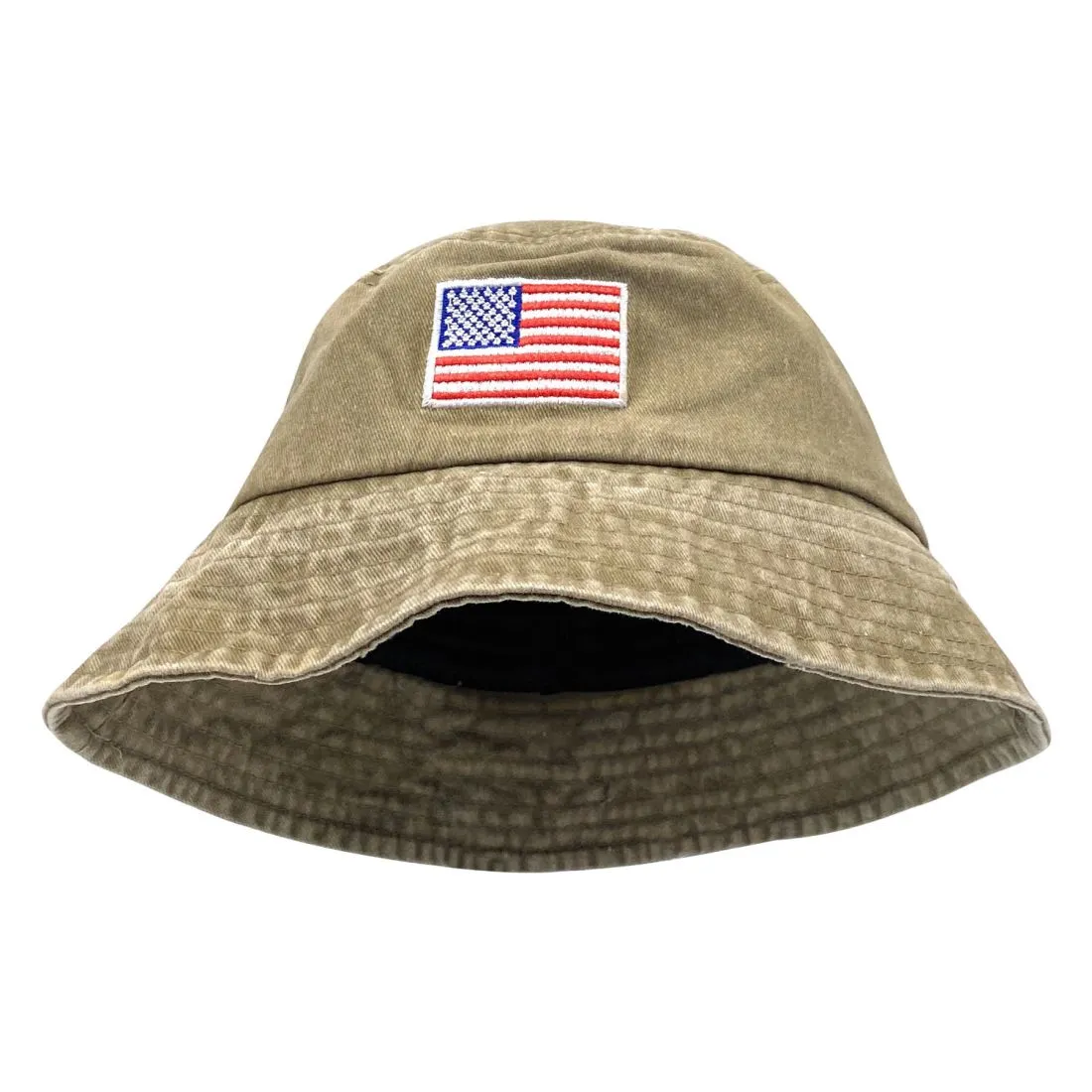 Empire Cove Washed USA Flag Cotton Bucket Hats Patriotic Hats Fisherman Cap