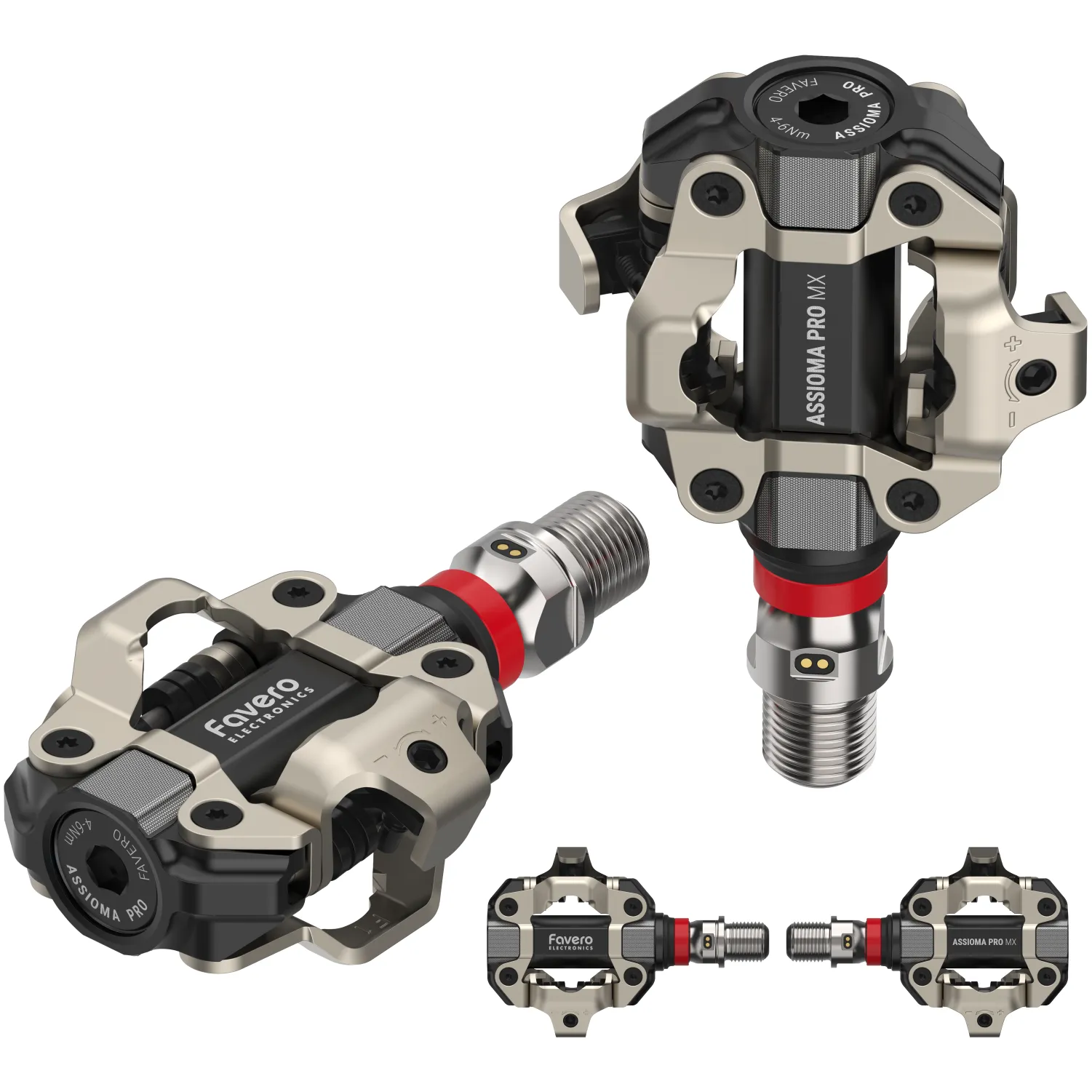 Favero ASSIOMA PRO MX Dual-sided Power Meter Pedals with Wearable4U Bundle