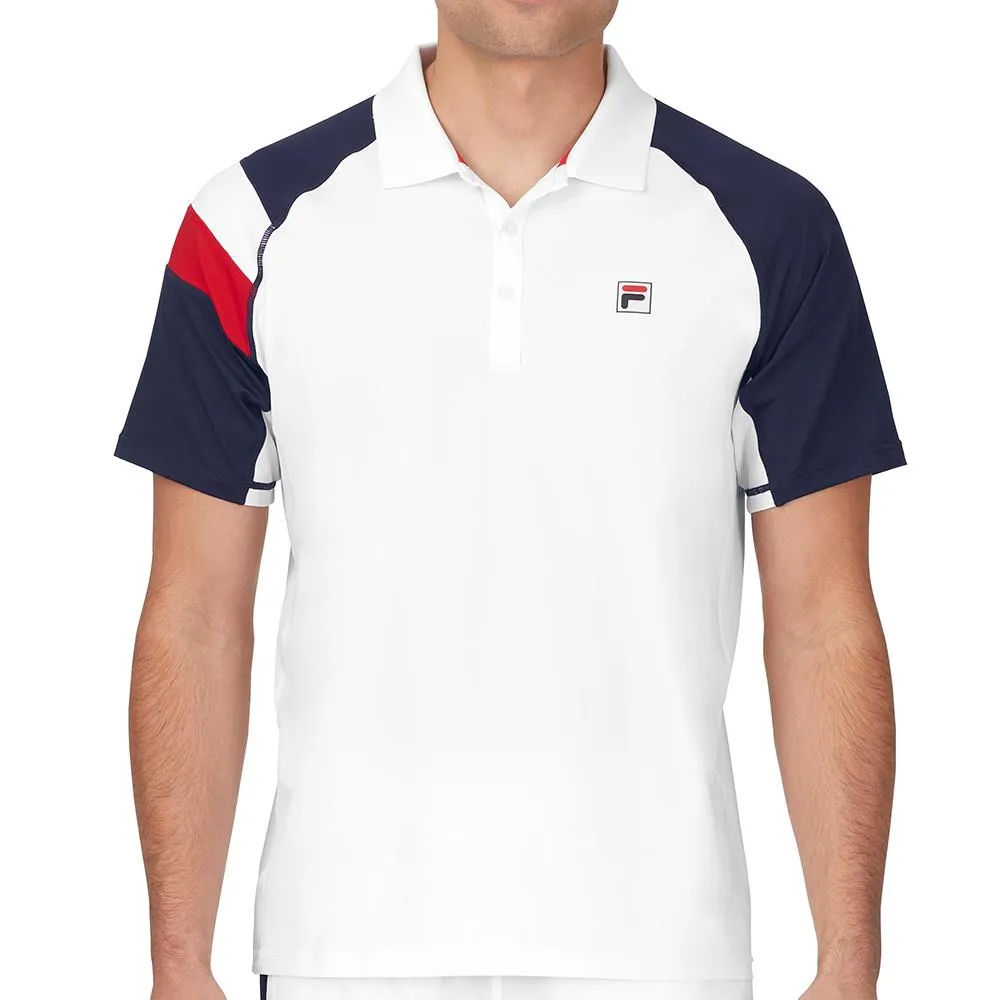 Fila Men's Heritage Essentials Polo - White/Fila Navy