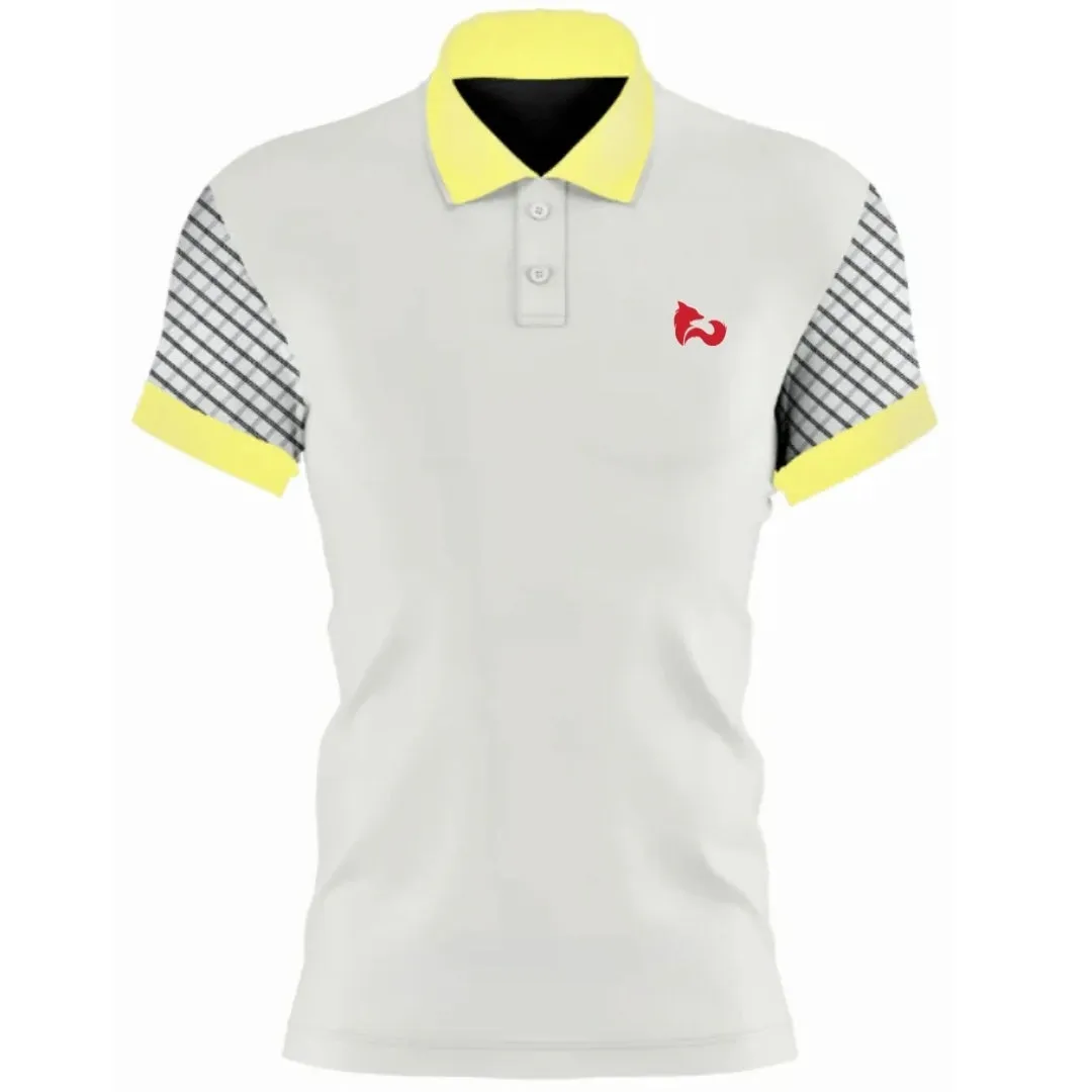 FITN White & Yellow Women's Tennis Polo