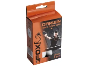 Fox TT Darwin 1 Star Table Tennis Balls (Pack of 6)