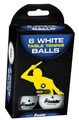 Franklin Sports 57113 Table Tennis Ball, White :PK6: QUANTITY: 1