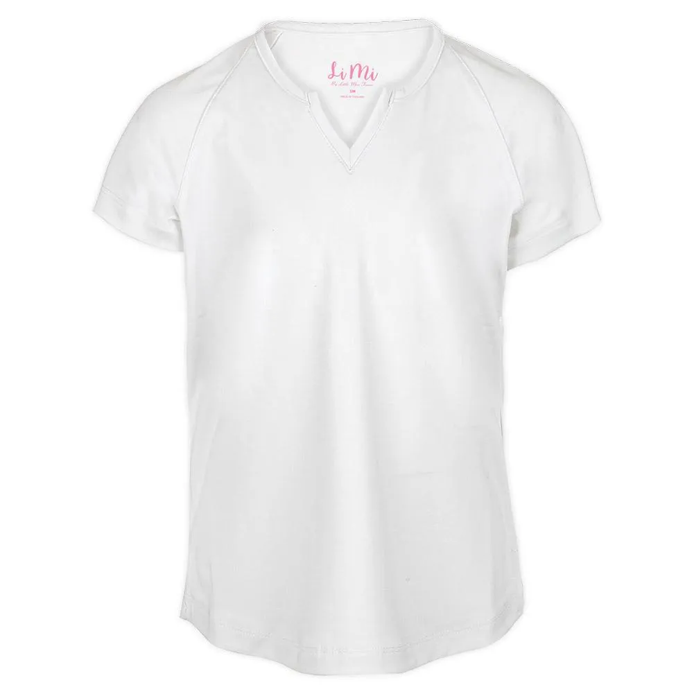 Girls' Notched Collar Tennis Top White