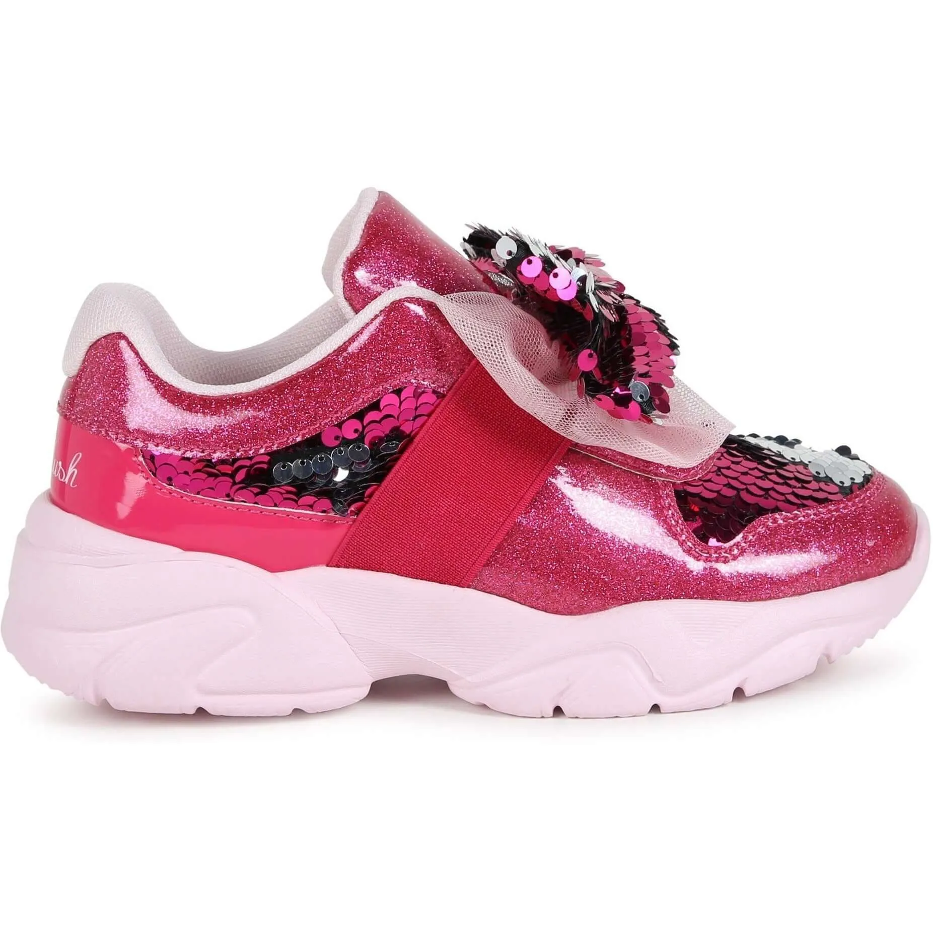 Girls Pink Bow Trainers