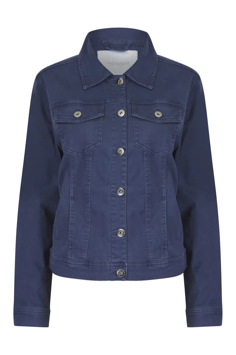 INDIGO BLUE COTTON STRETCH DENIM JACKET  is