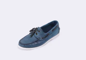 Indigo boat shoes