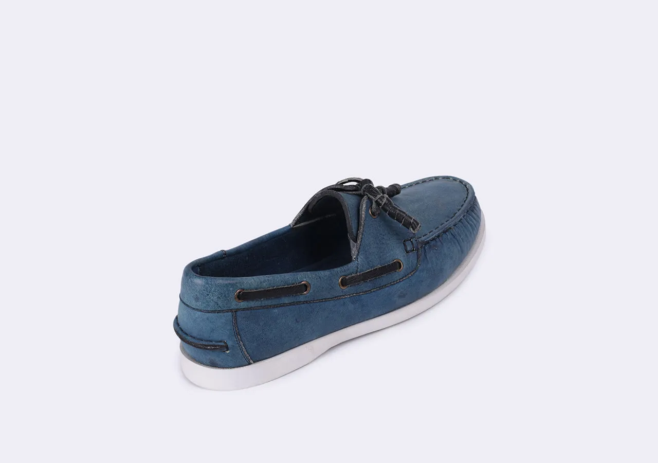 Indigo boat shoes