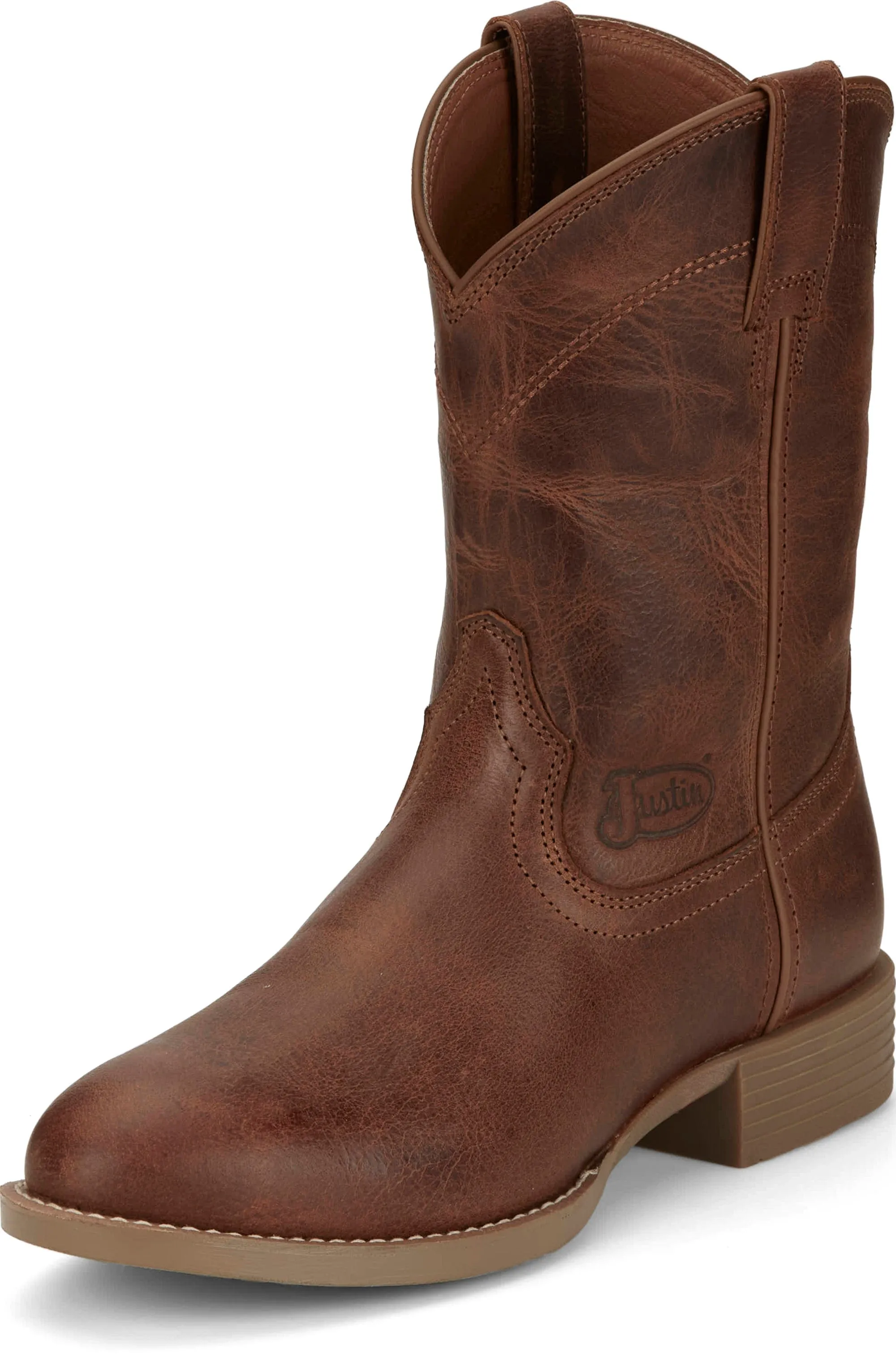 Justin Men's Stampede Kilgore Hickory Brown Round Toe Roper Boots SE7501