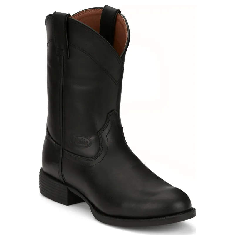 Justin Men's Stampede Kilgore Jet Black Round Toe Roper Boots SE7500