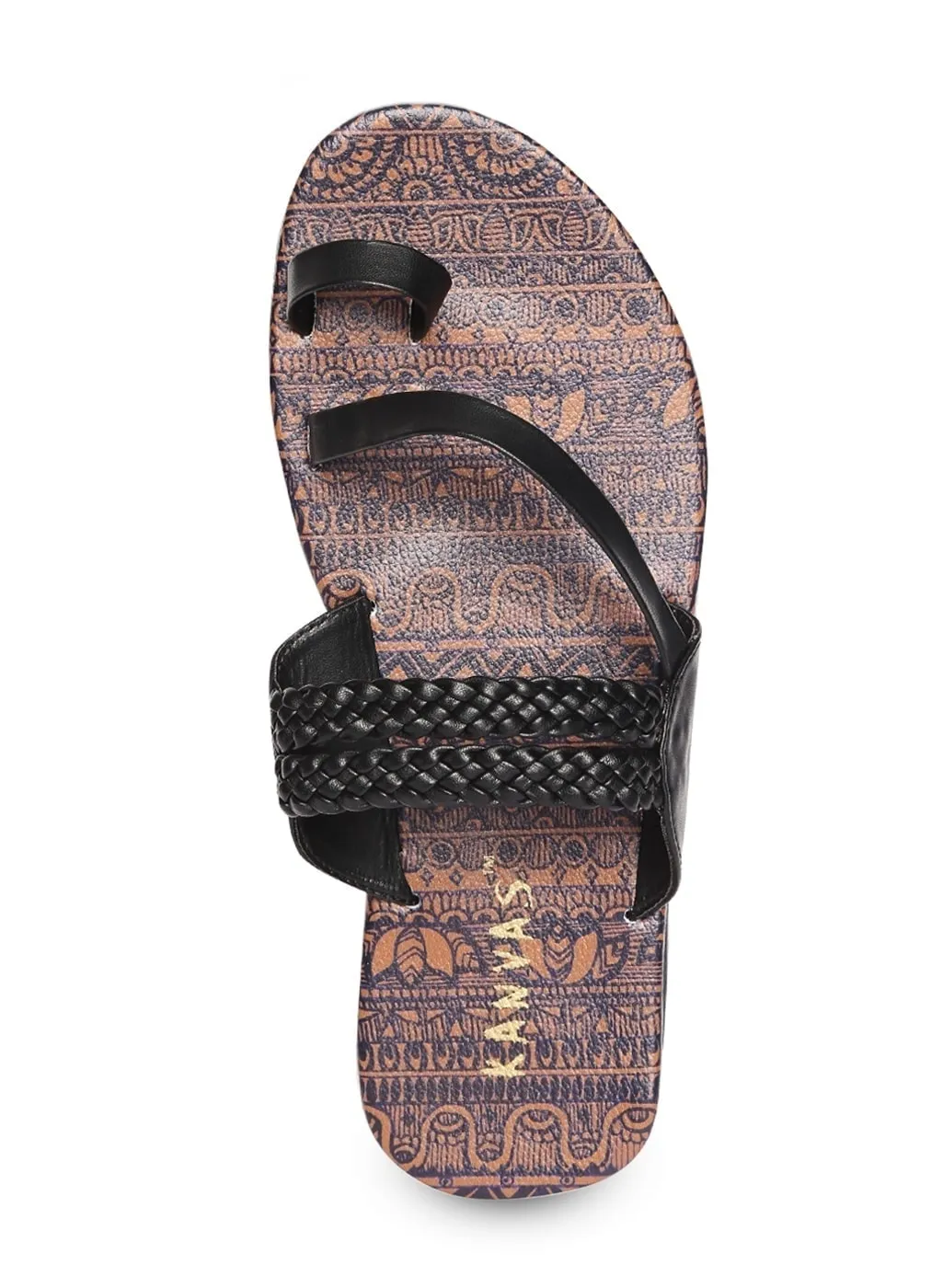 Kalamkari Print Designer Mens Chappals