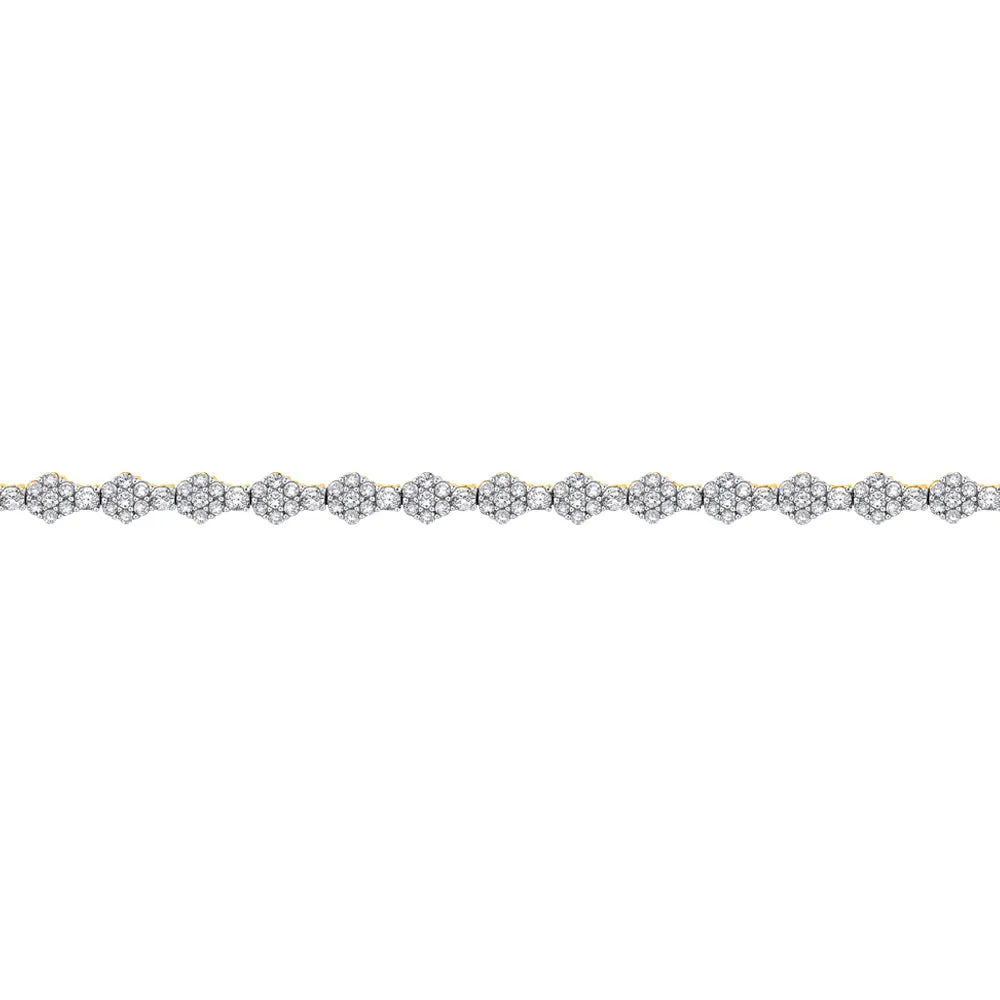 KATARINA 4 5/8 cttw Lab Grown Cluster Diamond Tennis Bracelet in 14K Gold