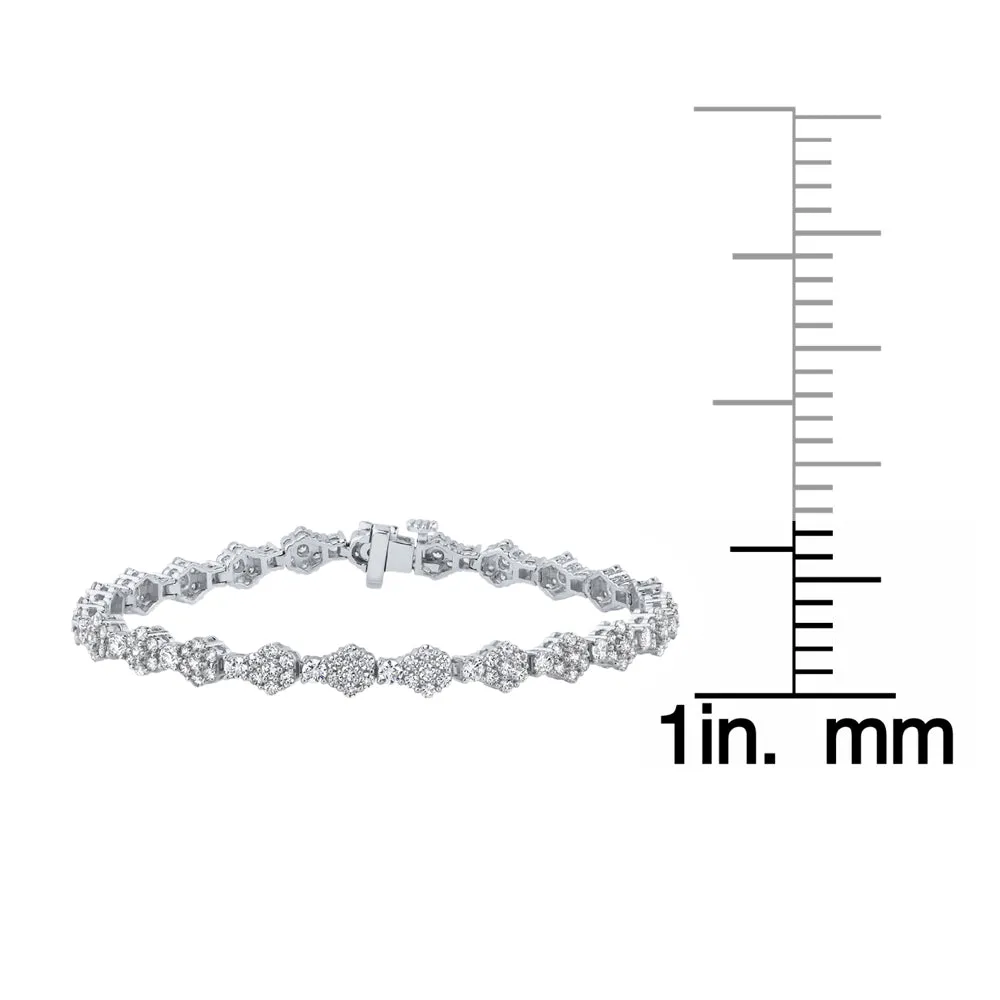 KATARINA 4 5/8 cttw Lab Grown Cluster Diamond Tennis Bracelet in 14K Gold