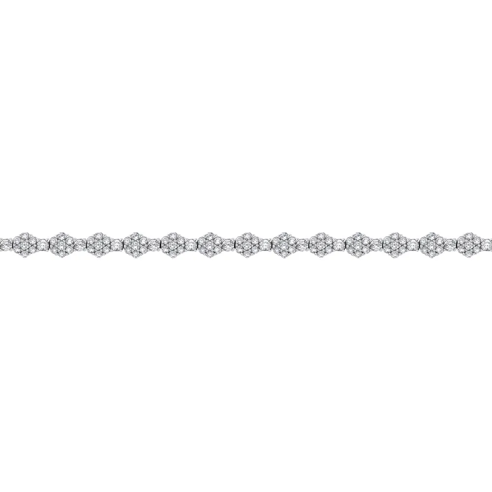 KATARINA 4 5/8 cttw Lab Grown Cluster Diamond Tennis Bracelet in 14K Gold