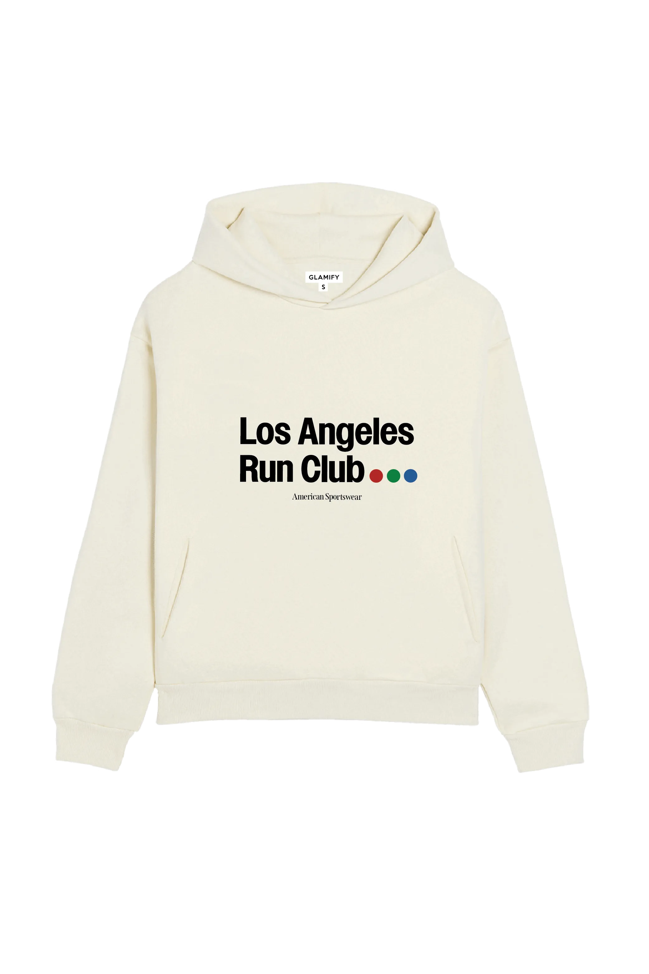 LA run club ecru printed hoodie