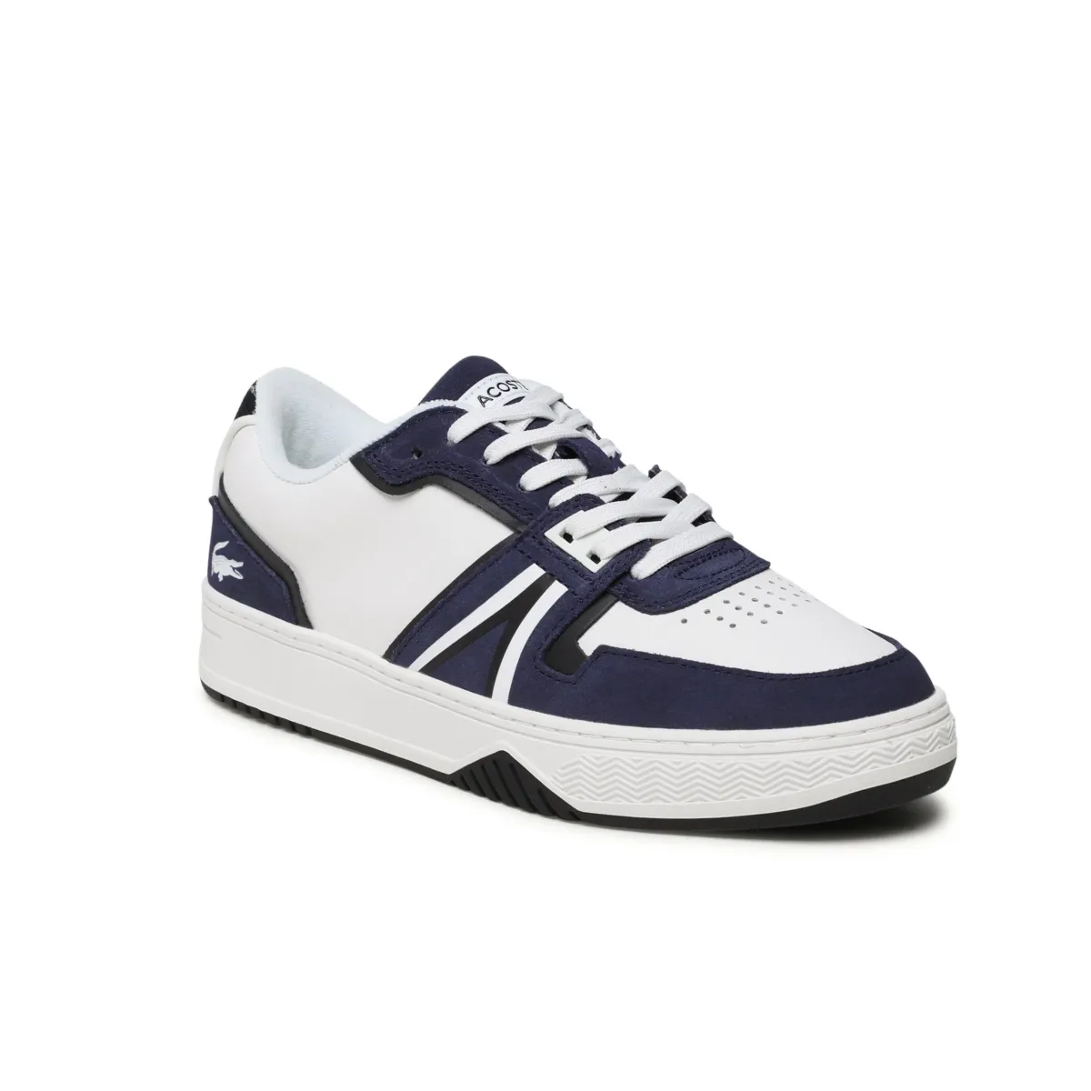 LACOSTE 7-45SMA0036042 L001 123 MN'S (Medium) White/Navy Leather & Synthetic Lifestyle Shoes