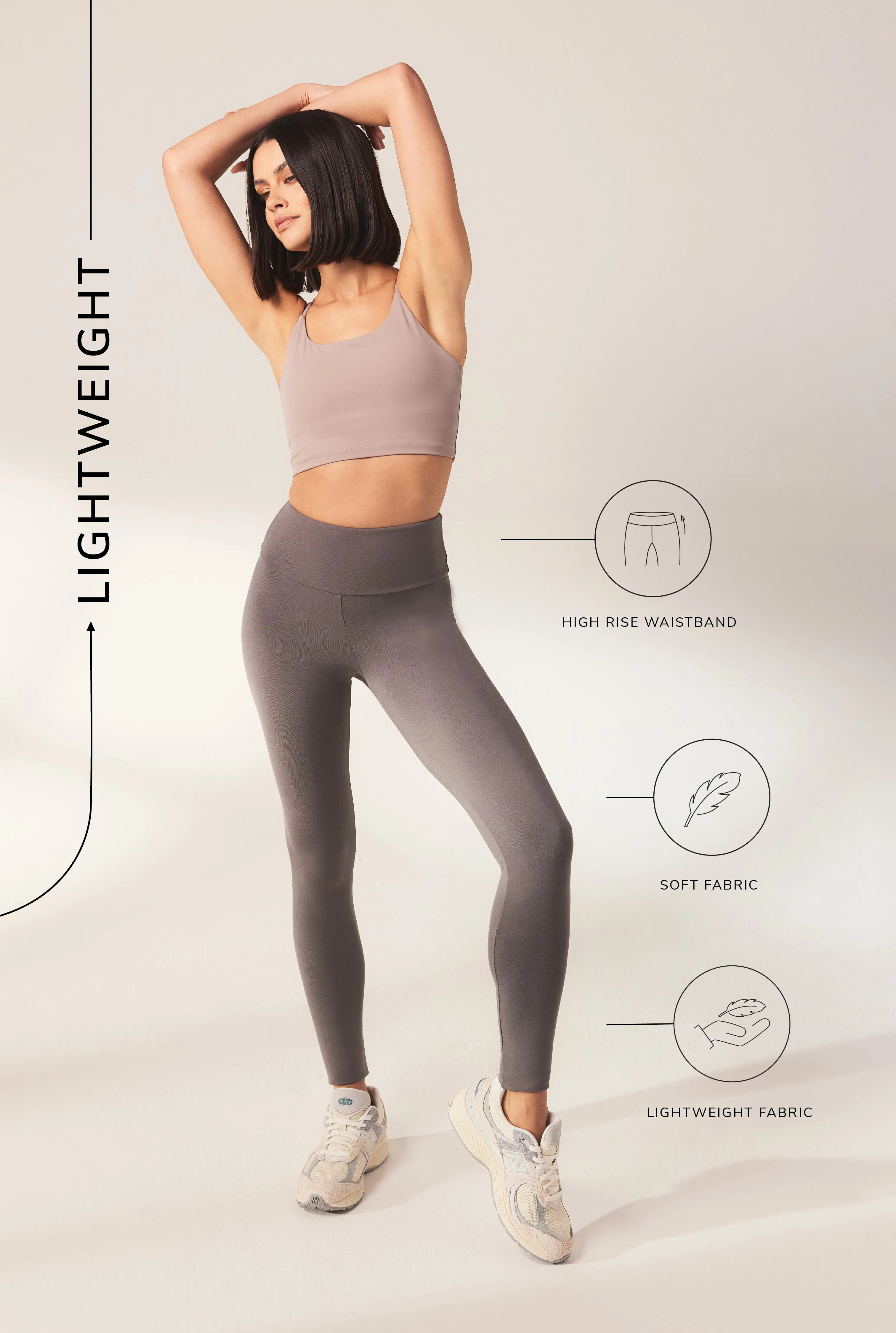 Lightweight Everyday High Waisted Leggings - Slate Green