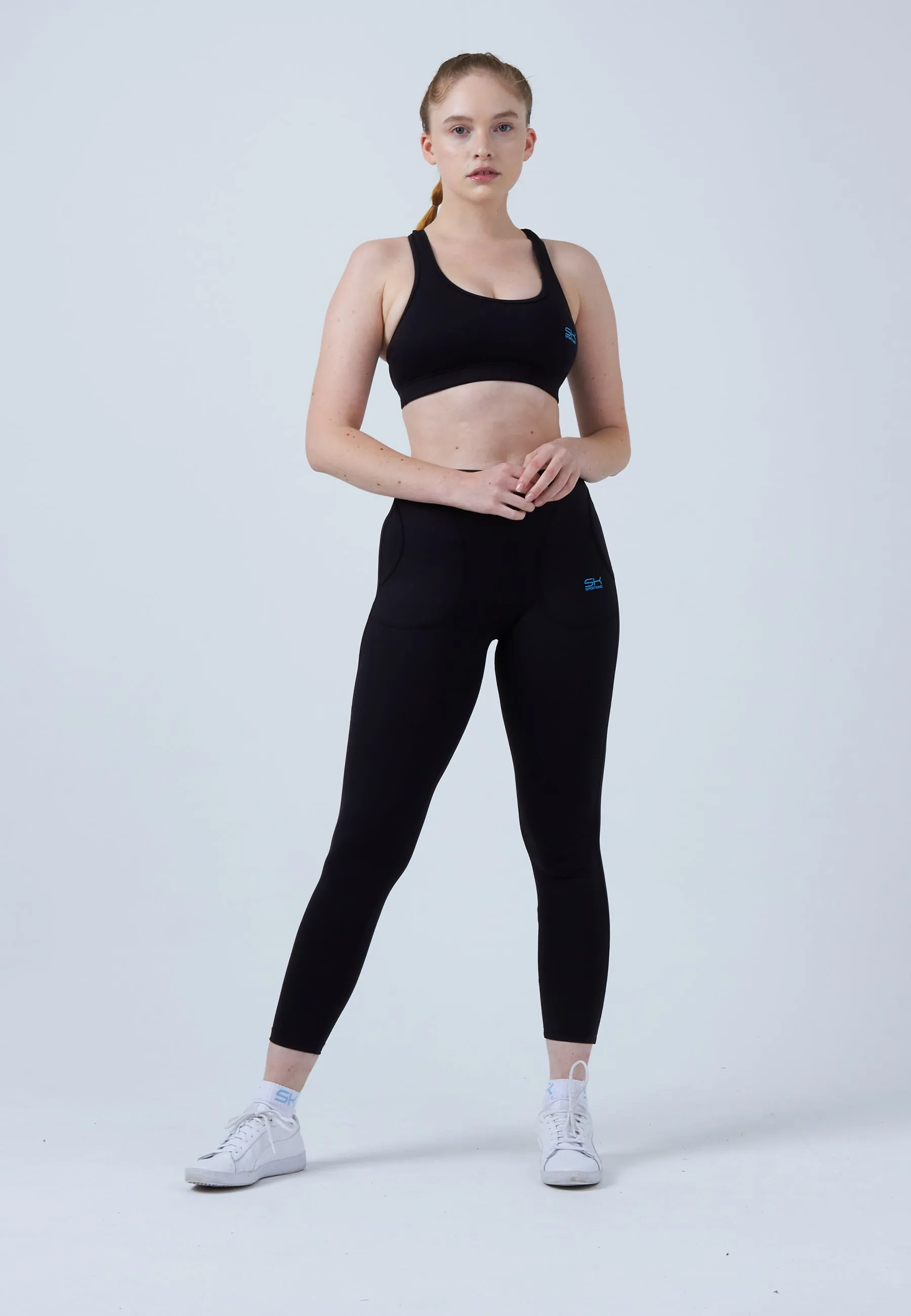 Long Tennis Leggings with pockets, black