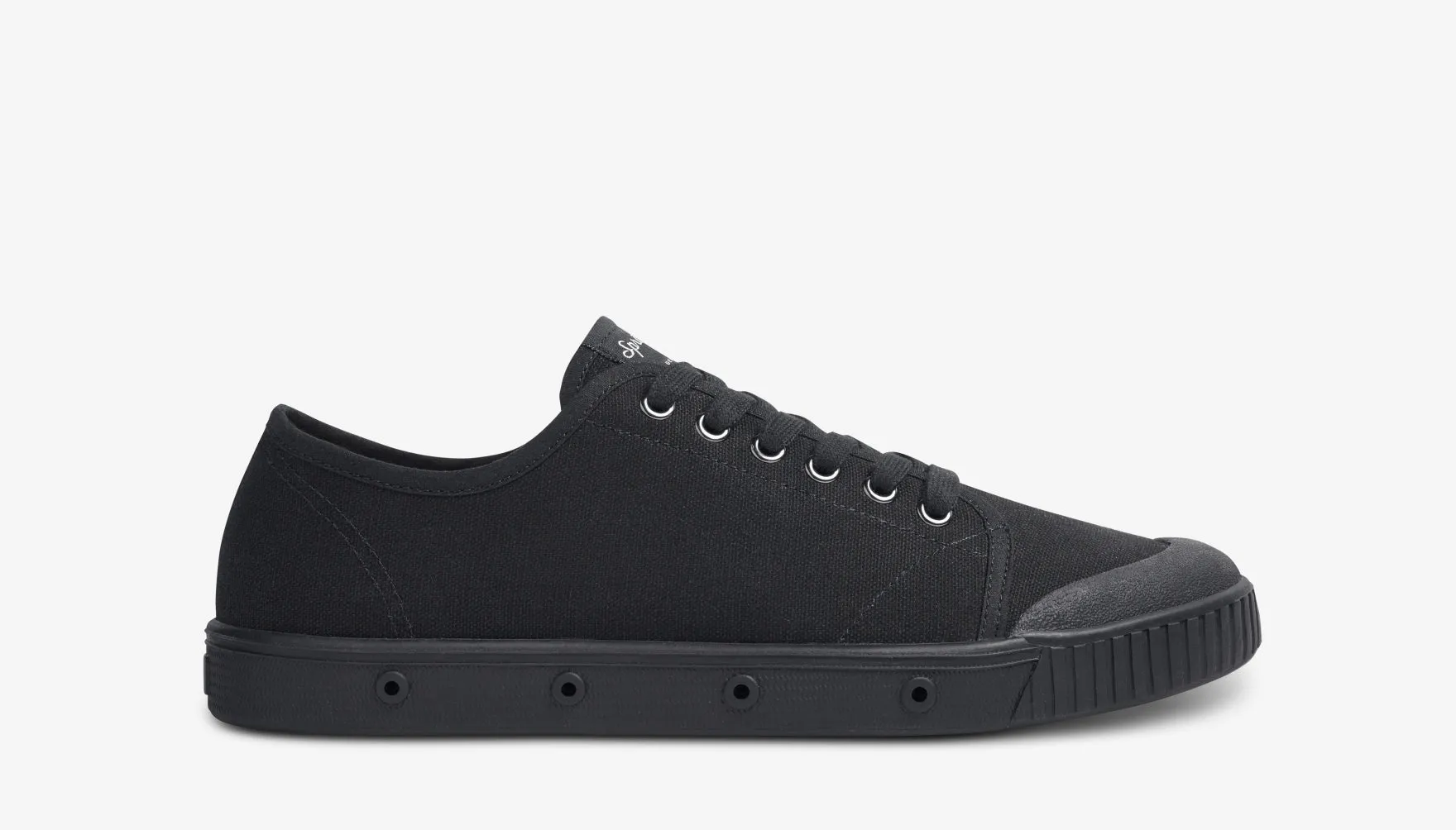 Low Top Canvas Trainers in Black