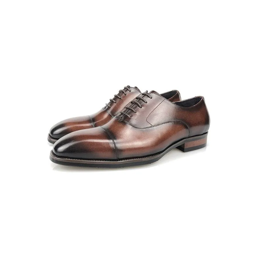 LuxePoint Brogue Leather Lace-Up Shoes