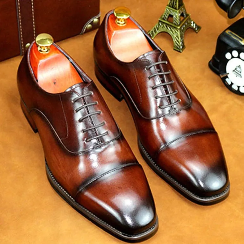 LuxePoint Brogue Leather Lace-Up Shoes