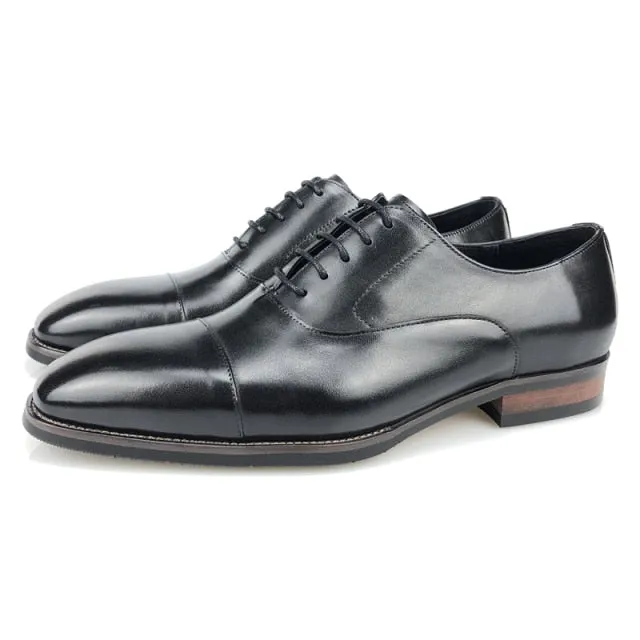 LuxePoint Brogue Leather Lace-Up Shoes