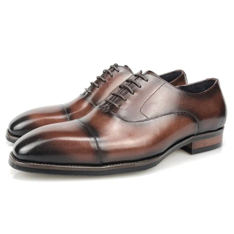 LuxePoint Brogue Leather Lace-Up Shoes