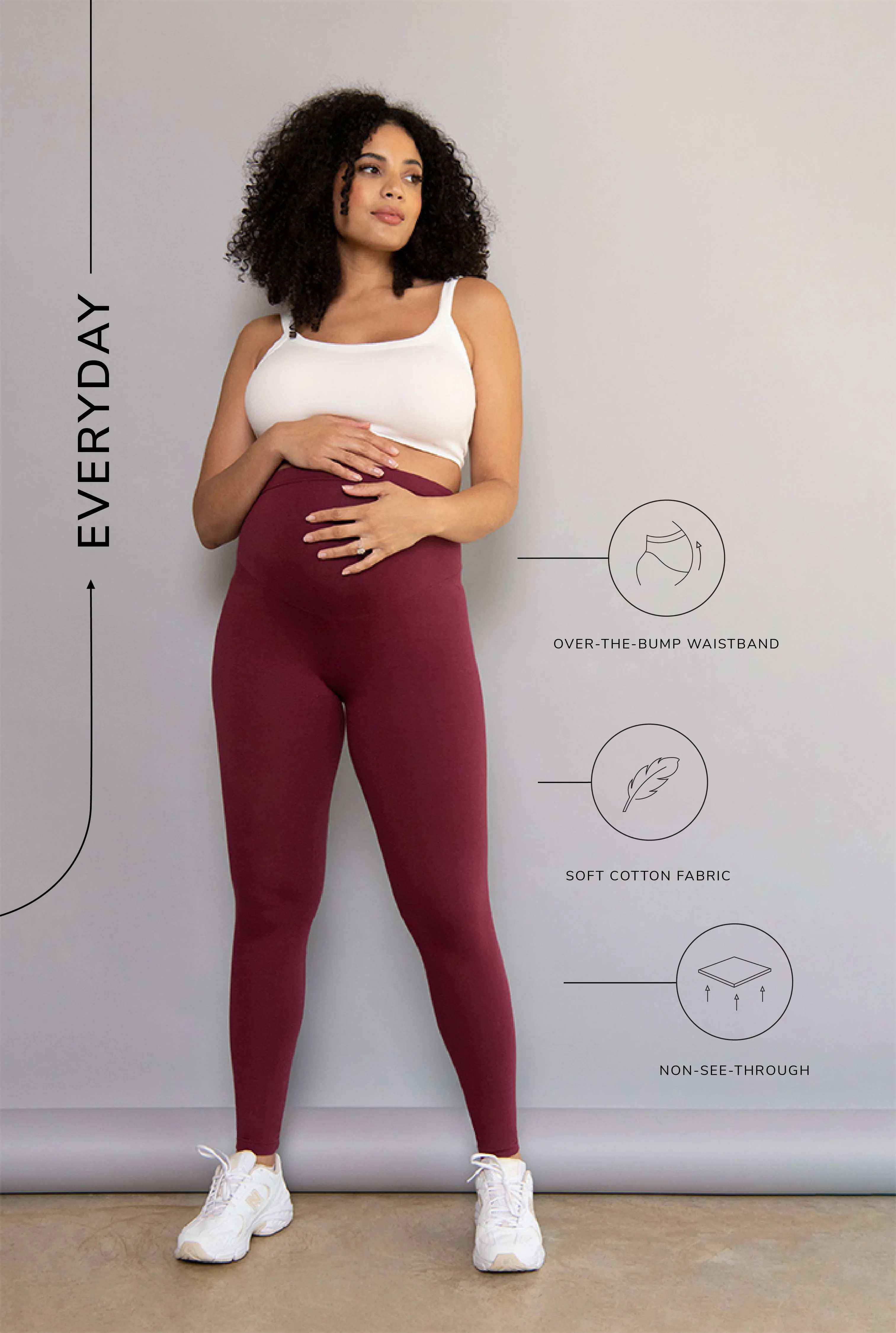 Maternity Everyday Leggings - Burgundy