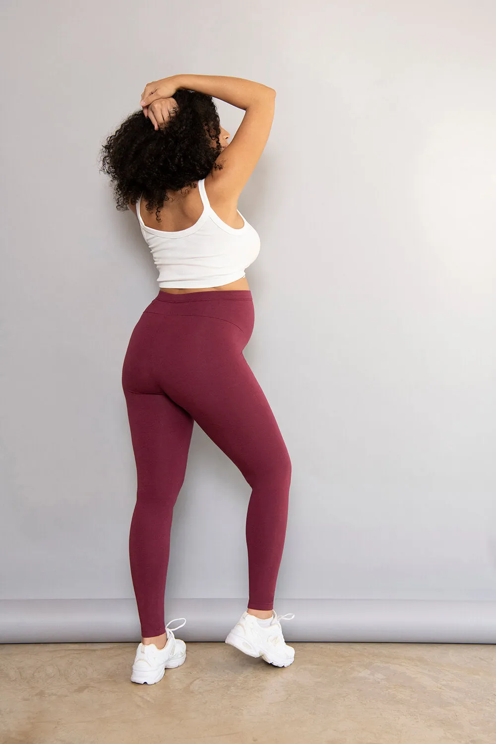 Maternity Everyday Leggings - Burgundy