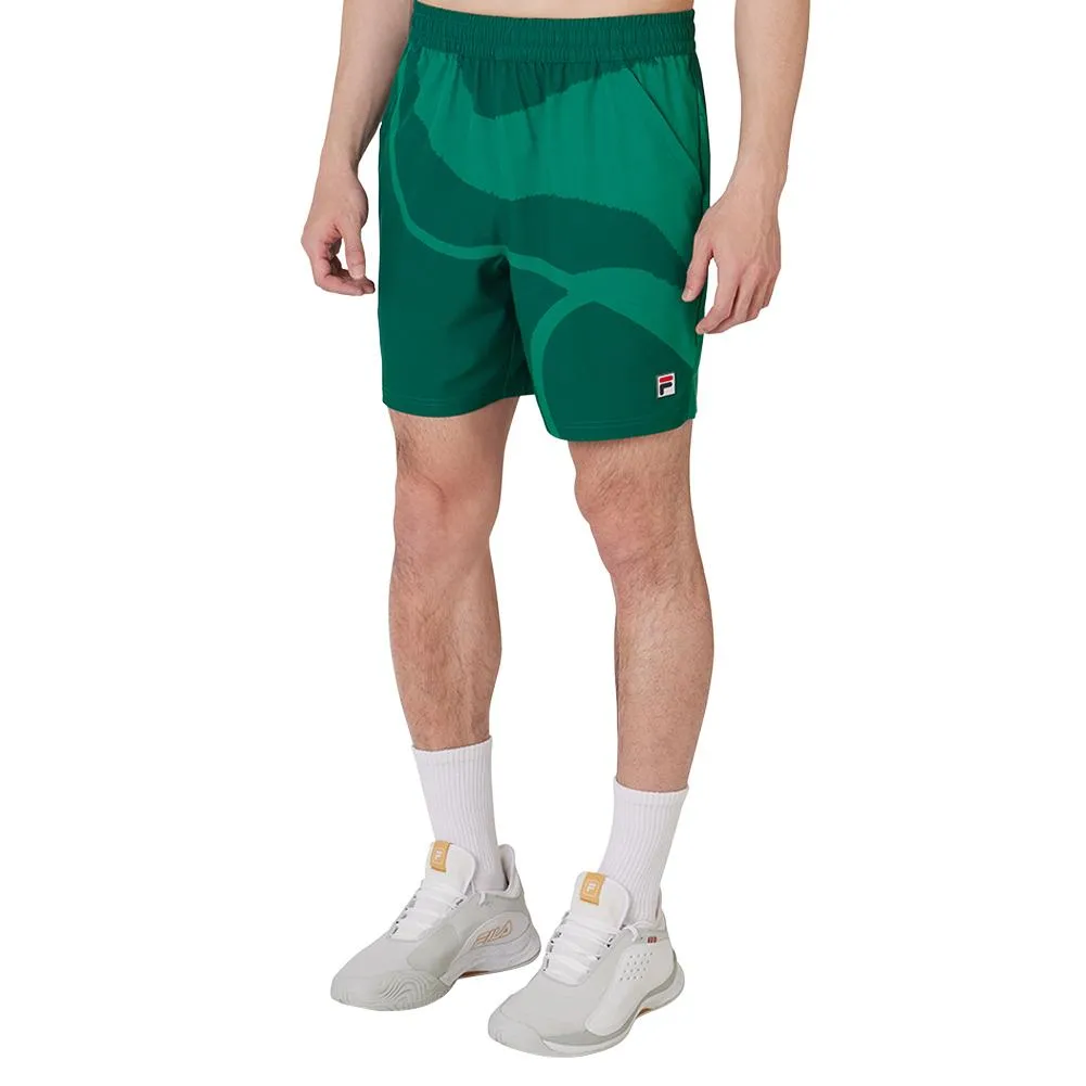 Men's 7 Inch Printed Tennis Short Malachite and Viridis