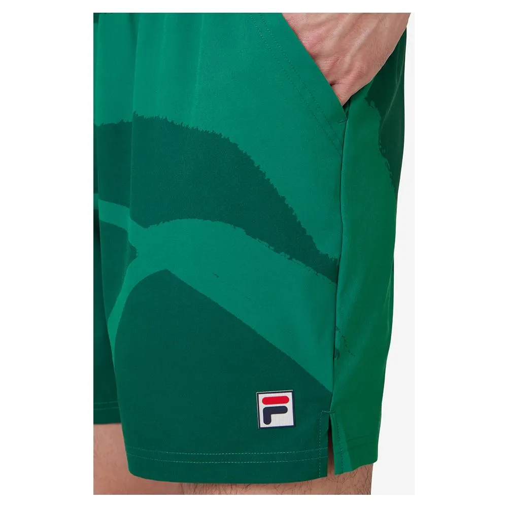 Men's 7 Inch Printed Tennis Short Malachite and Viridis