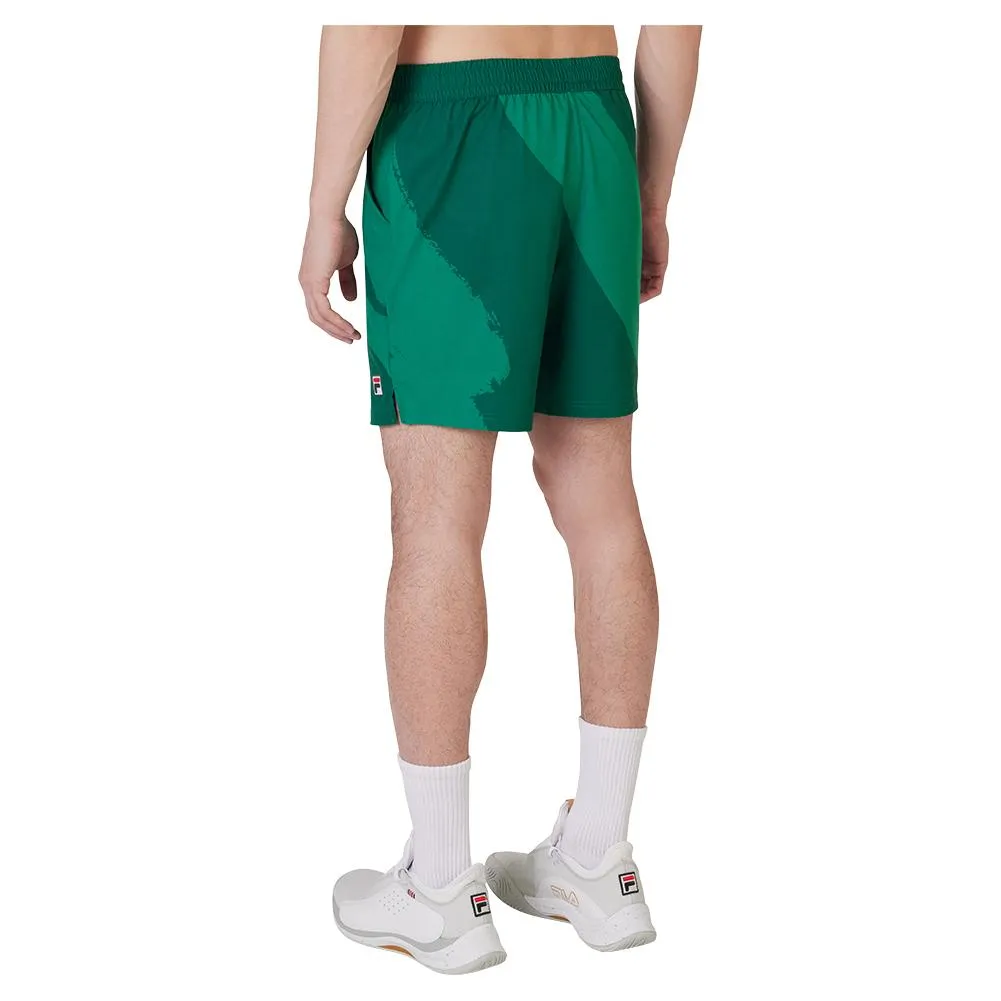 Men's 7 Inch Printed Tennis Short Malachite and Viridis