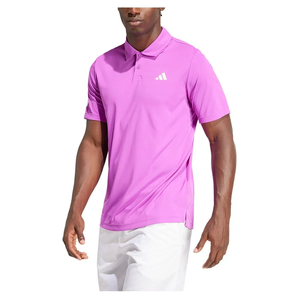 Mens Club 3 Stripe Tennis Polo Purple Burst