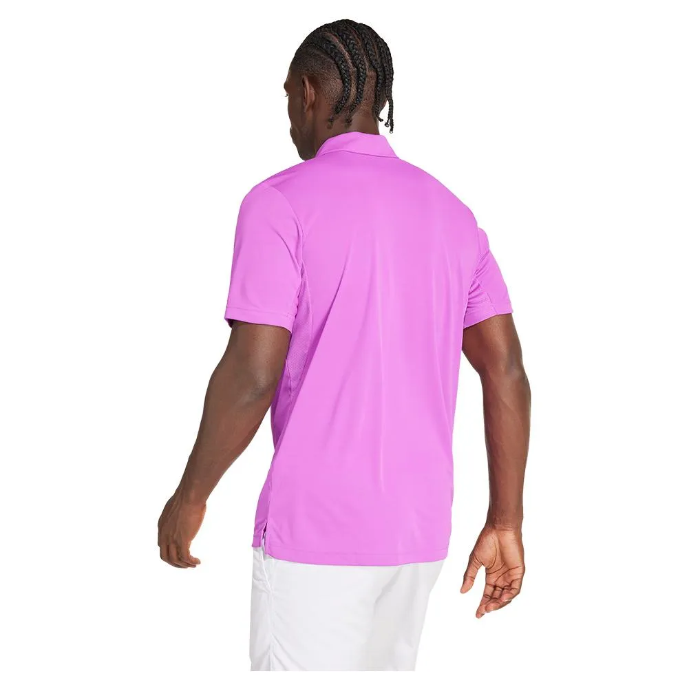 Mens Club 3 Stripe Tennis Polo Purple Burst