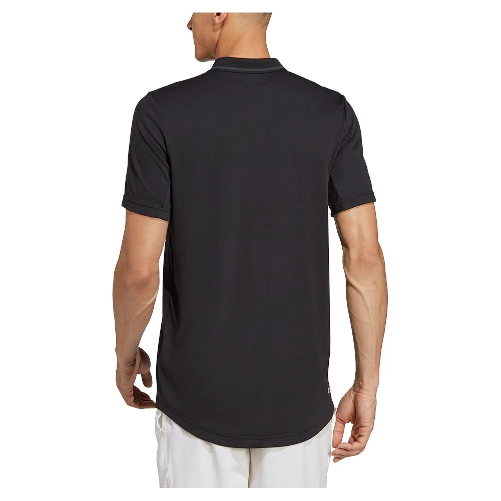 Men's Club Pique Tennis Polo Black