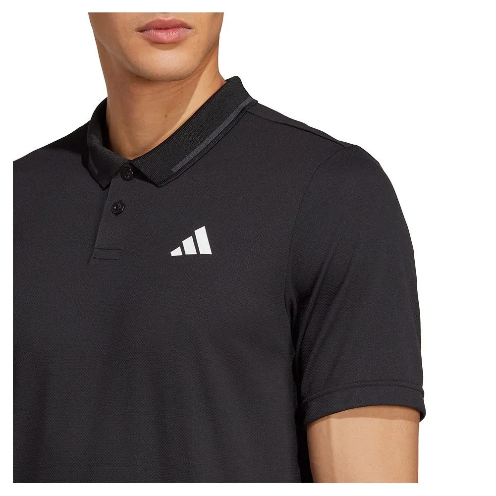 Men's Club Pique Tennis Polo Black