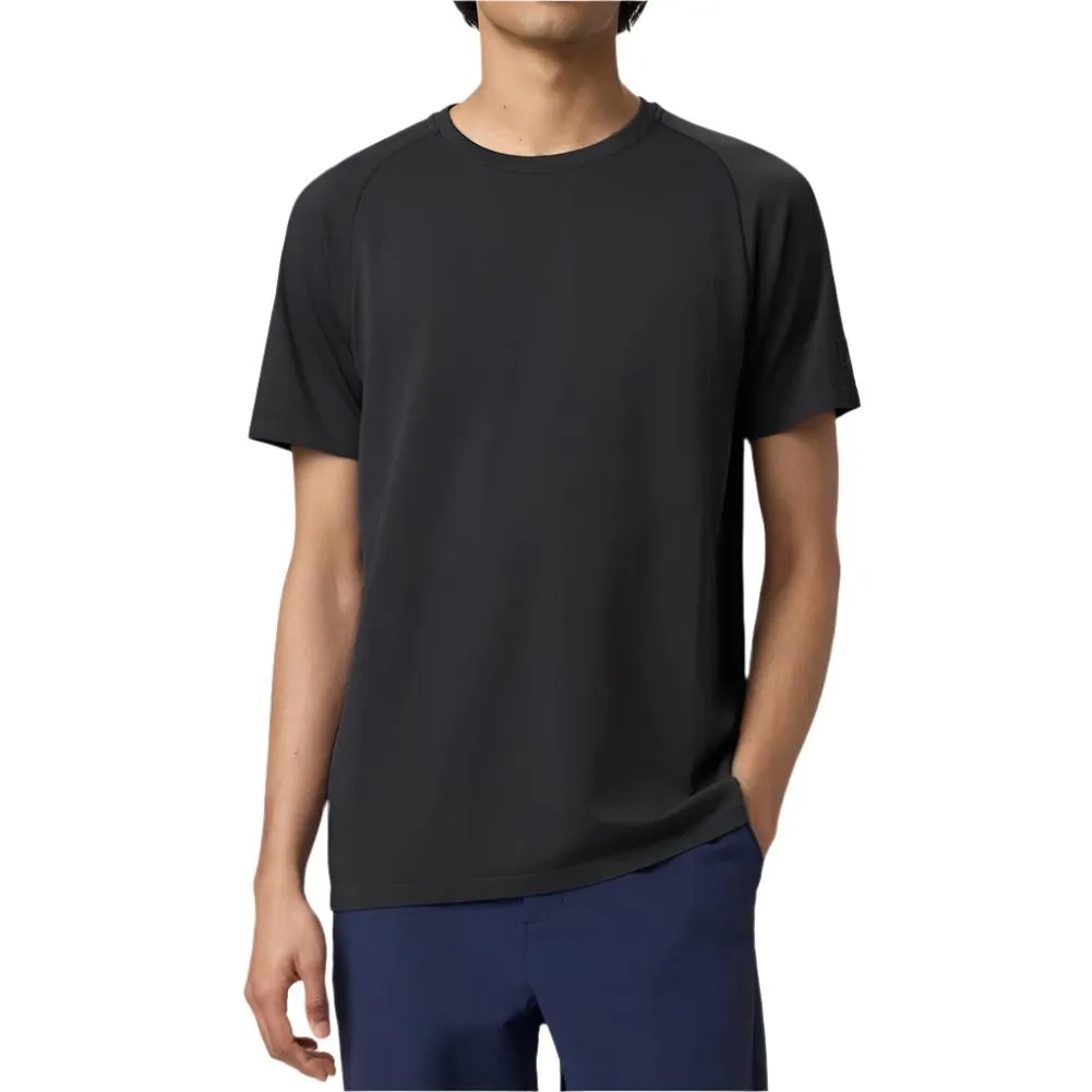 Mens Lucky Ace Short Sleeve Seamless Tennis Crew Black