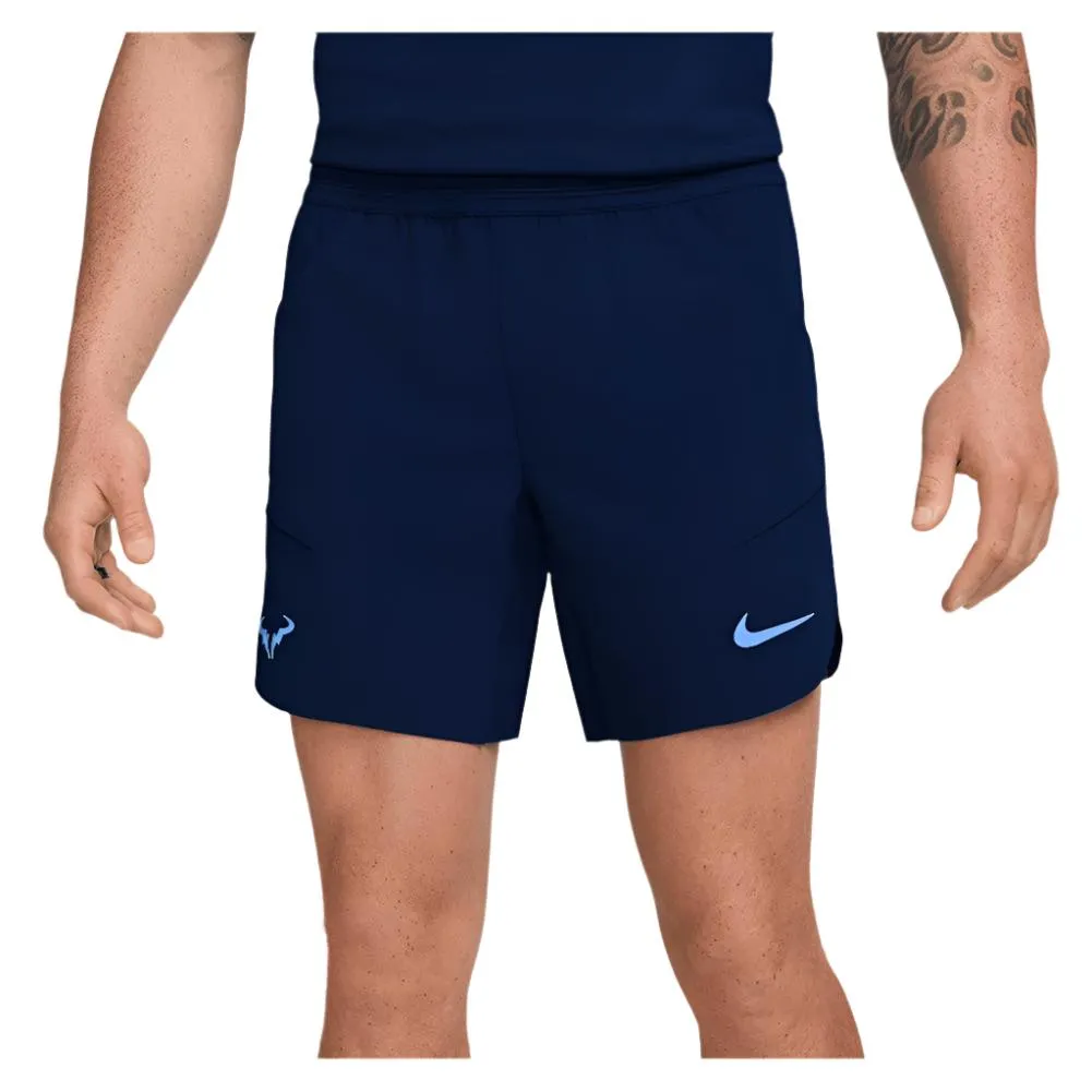 Men`s Rafa Dri-FIT Advantage 7 Inch Tennis Short Blue Void and Laser Blue