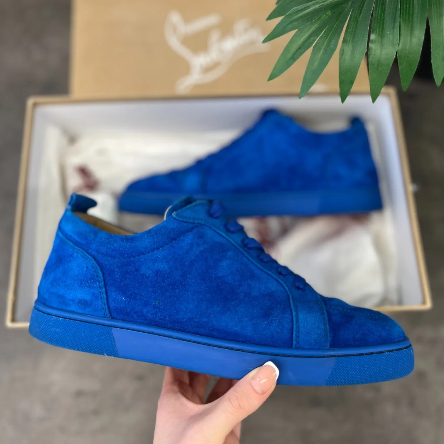 Men's Rantulow Orlato Suede Low Trainers Blue Size EU 40.5 / UK 6.5